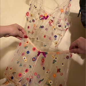 SHEIN see through intimate wear (never been worn) with flowers embroidered
